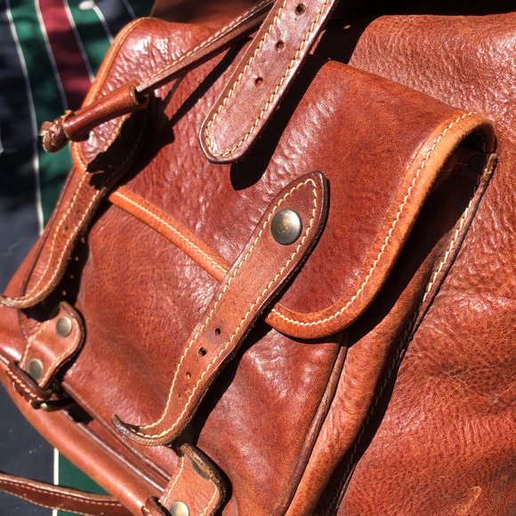 70's Handmade Swiss Leather Backpack - Picture 2 of 5